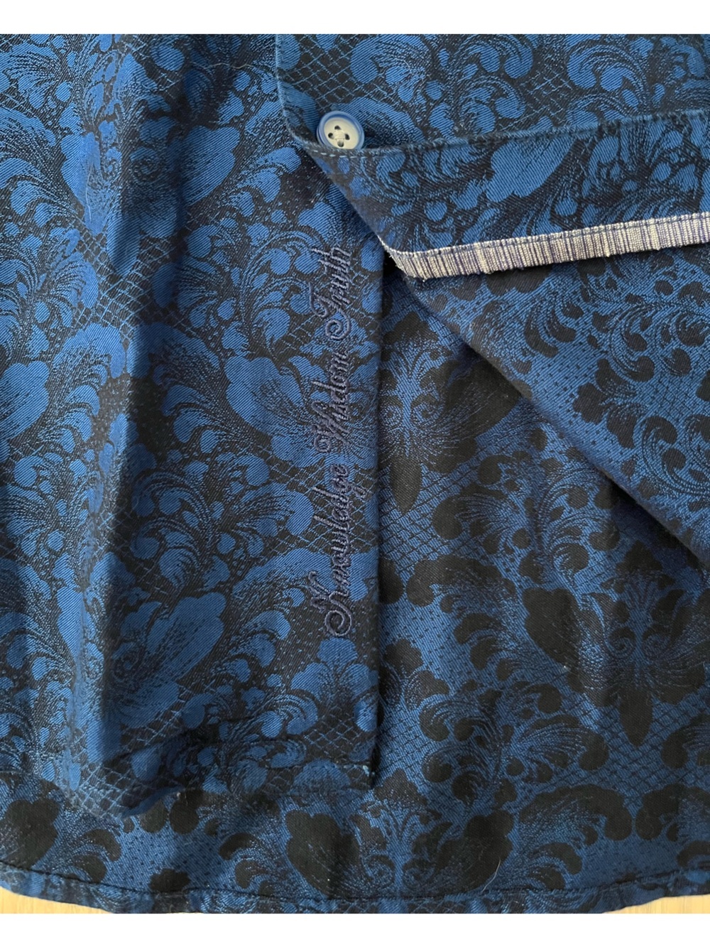 Robert Graham Men’s Highland Long Sleeve Button Down Shirt Classic Fit Navy - XL - Picture 4 of 7